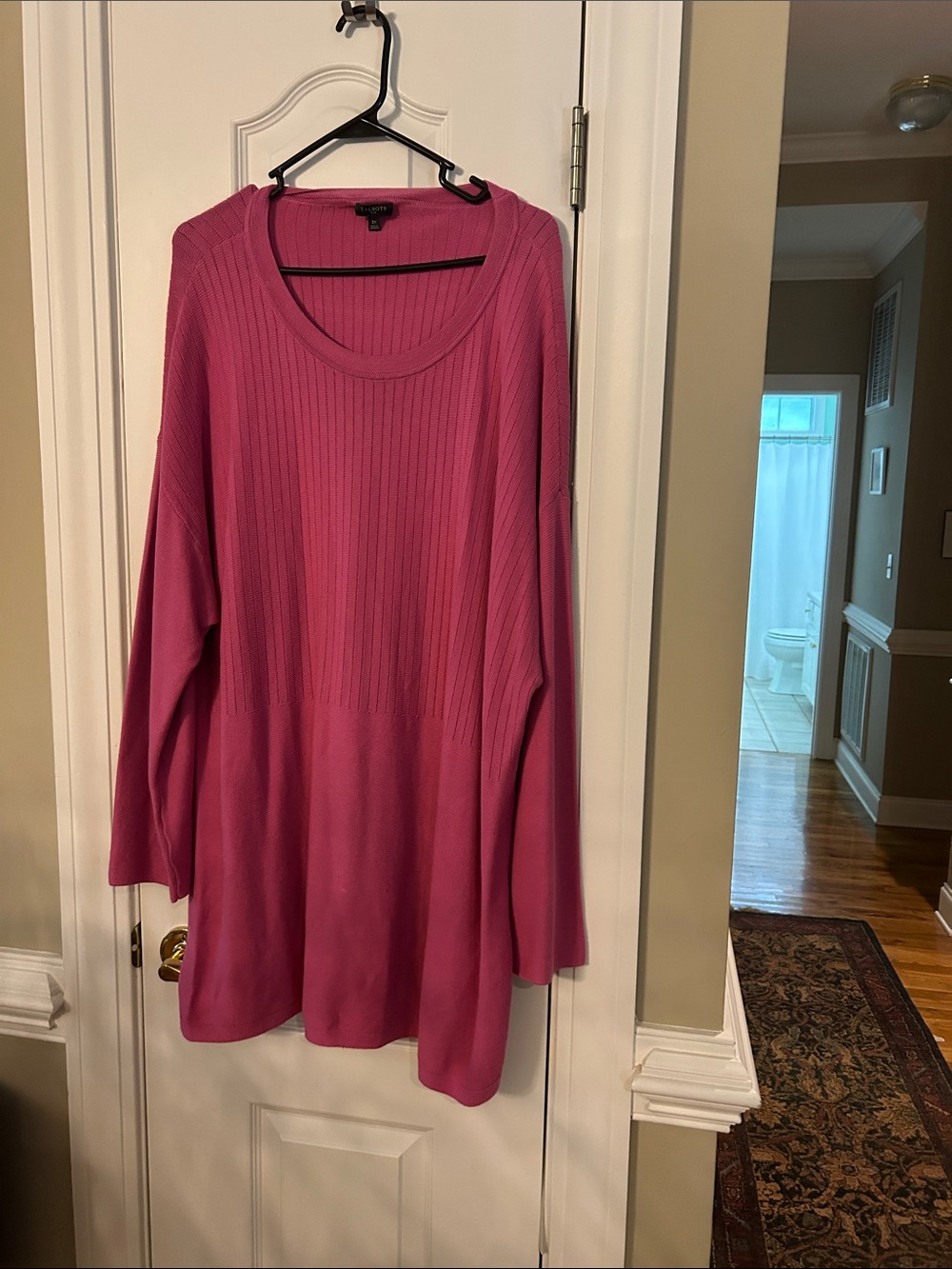 Talbots Pink Ribbed Knit Tunic Sweater